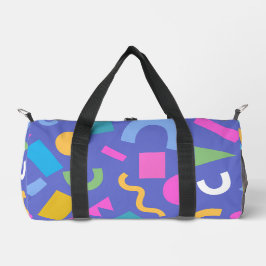 Colorful Abstract Geometric Memphis Style Pattern ダッフルバッグ