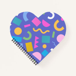 Colorful Abstract Geometric Memphis Style Pattern ノートブック
