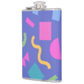Colorful Abstract Geometric Memphis Style Pattern フラスク (左)