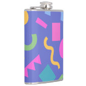Colorful Abstract Geometric Memphis Style Pattern フラスク (右)