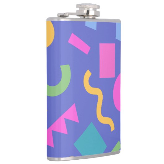 Colorful Abstract Geometric Memphis Style Pattern フラスク (右)