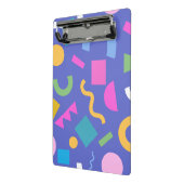 Colorful Abstract Geometric Memphis Style Pattern ミニクリップボード (アングル2)