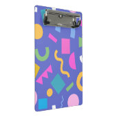 Colorful Abstract Geometric Memphis Style Pattern ミニクリップボード (アングル)