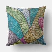 Colorful Abstract Geometric Pattern Curved Lines クッション (裏面)