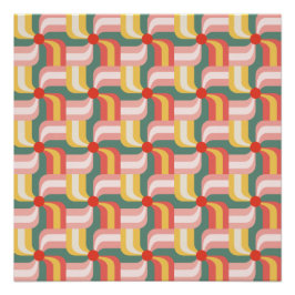 Colorful Abstract Geometric Pinwheels ポスター