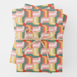 Colorful Abstract Geometric Pinwheels ラッピングペーパーシート