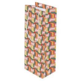 Colorful Abstract Geometric Pinwheels ワインギフトバッグ