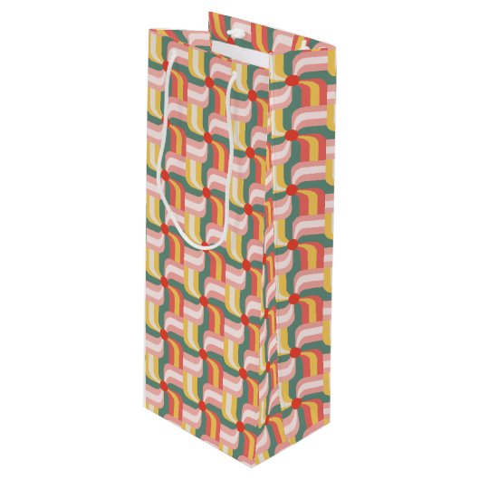 Colorful Abstract Geometric Pinwheels ワインギフトバッグ (正面アングル)