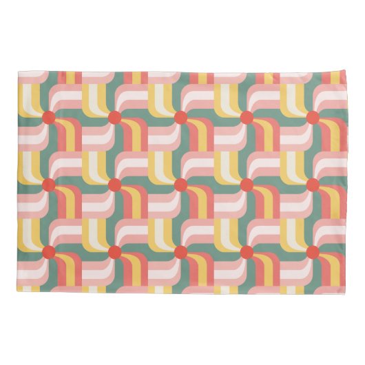 Colorful Abstract Geometric Pinwheels 枕カバー (裏面)