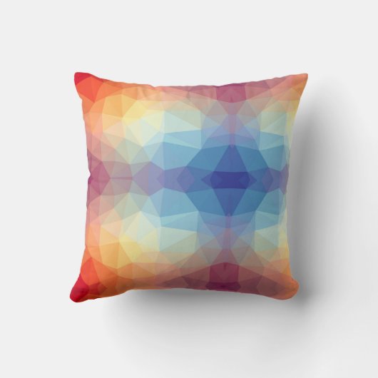 Colorful Abstract Geometric Rainbow クッション (裏面)