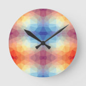 Colorful Abstract Geometric Rainbow   ラウンド壁時計 (正面)