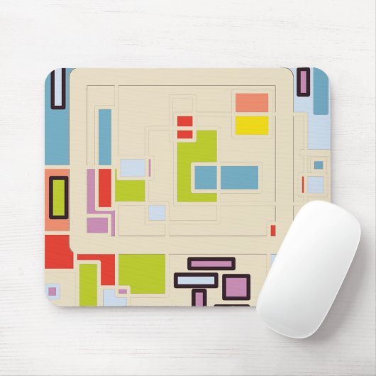 Colorful Abstract Geometric Rectangle Pattern Art マウスパッド (マウス)
