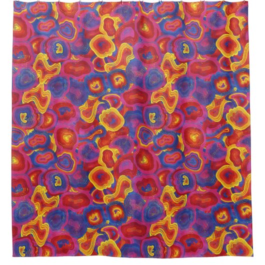 Colorful Abstract Geometric Shapes シャワーカーテン (正面)