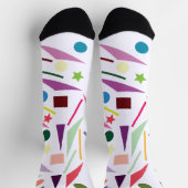 Colorful Abstract Geometric Shapes Pattern ソックス (上部)