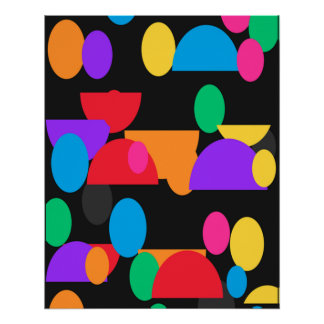 Colorful Abstract Geometric Shapes Pattern – Moder ポスター