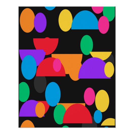 Colorful Abstract Geometric Shapes Pattern – Moder ポスター (正面)