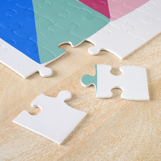 Colorful Abstract Geometric Triangle Patchwork ジグソーパズル (側面)