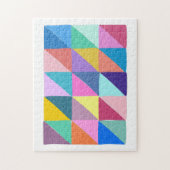 Colorful Abstract Geometric Triangle Patchwork ジグソーパズル (縦)