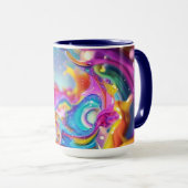 Colorful Abstract Graphic Modern Design 15oz マグカップ (正面右)