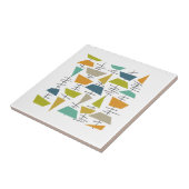 Colorful Abstract Hanging Wind Chimes Mid Century タイル (側面)