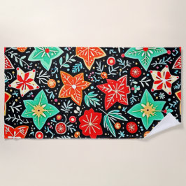 Colorful Abstract Holiday Design ビーチタオル