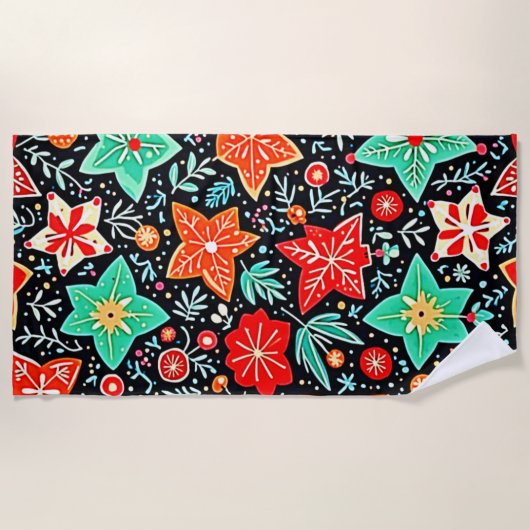 Colorful Abstract Holiday Design ビーチタオル (正面)