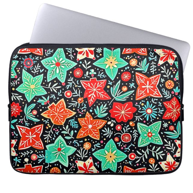Colorful Abstract Holiday Design ラップトップスリーブ (正面)
