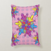 Colorful Abstract Kaleidoscope Flower Pattern アクセントクッション (正面(垂直))