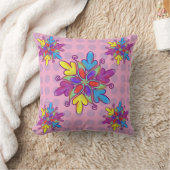 Colorful Abstract Kaleidoscope Flower Pattern クッション (ブランケット)