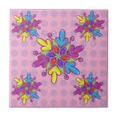 Colorful Abstract Kaleidoscope Flower Pattern タイル (正面)