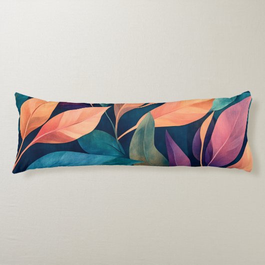 Colorful Abstract Leaves ボディピロー (正面)