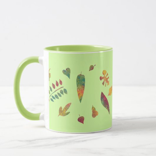 Colorful Abstract Leaves Autumn Mugs マグカップ (左)