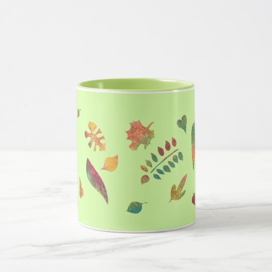 Colorful Abstract Leaves Autumn Mugs マグカップ (中央)