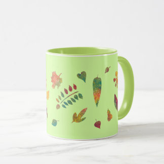 Colorful Abstract Leaves Autumn Mugs マグカップ