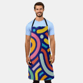 Colorful Abstract Lines  エプロン (着用した状態)