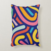 Colorful Abstract Lines Pillow アクセントクッション (正面(垂直))