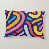 Colorful Abstract Lines Pillow アクセントクッション (裏面)