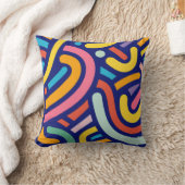 Colorful Abstract Lines Pillow クッション (ブランケット)