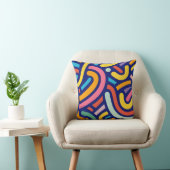 Colorful Abstract Lines Pillow クッション (椅子)