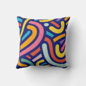 Colorful Abstract Lines Pillow クッション (裏面)