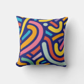 Colorful Abstract Lines Pillow クッション (正面)