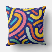 Colorful Abstract Lines Pillow クッション (裏面)
