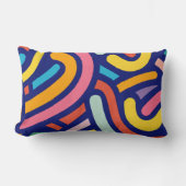 Colorful Abstract Lines Pillow ランバークッション (正面)