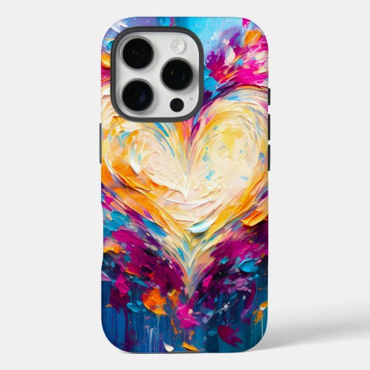 Colorful Abstract Modern Love Heart Case-Mate iPhoneケース (裏面)