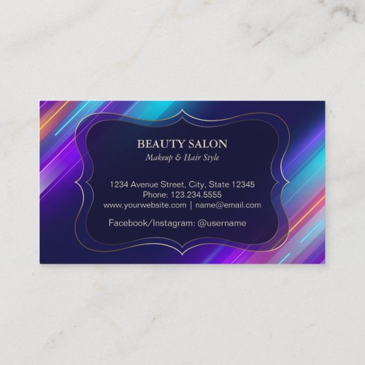 Colorful Abstract Monogram Professional Makeup  名刺 (裏面)