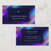 Colorful Abstract Monogram Professional Makeup  名刺 (正面/裏面)