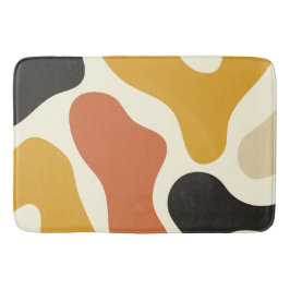 colorful Abstract mustard& Black White バスマット