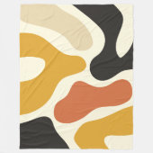 colorful Abstract mustard yellow orange Pattern フリースブランケット (正面)