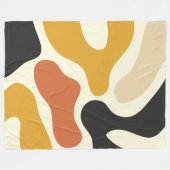 colorful Abstract mustard yellow orange Pattern フリースブランケット (正面(横))