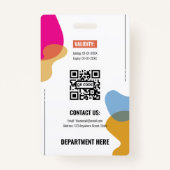 Colorful Abstract Organic Wave Employee Photo ID バッジ (裏面)